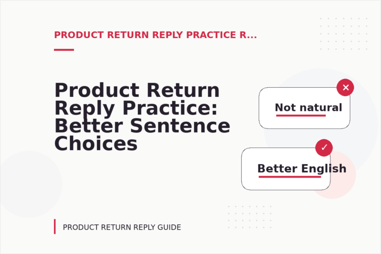 Product Return Reply Practice: Better Sentence Choices Product Return Reply Practice: Better Sentence Choices