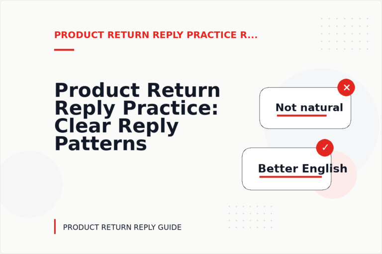 Product Return Reply Practice: Clear Reply Patterns Product Return Reply Practice: Clear Reply Patterns