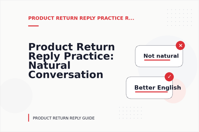 Product Return Reply Practice: Natural Conversation Lines Product Return Reply Practice: Natural Conversation Lines