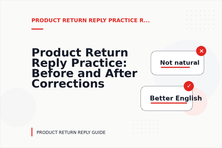 Product Return Reply Practice: Before and After Corrections Product Return Reply Practice: Before and After Corrections
