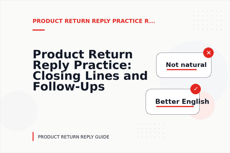 Product Return Reply Practice: Closing Lines and Follow-Ups Product Return Reply Practice: Closing Lines and Follow-Ups